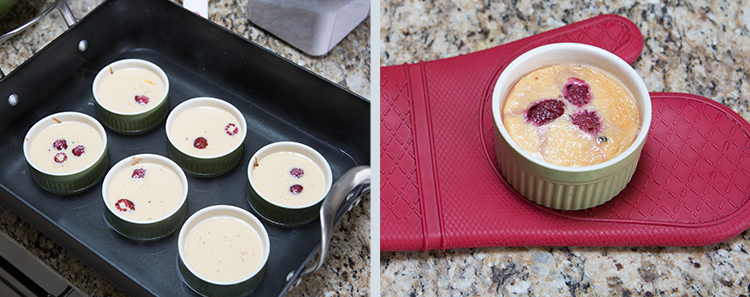 Bowl of Gelatinous Ooze Custard: Before and After Baking