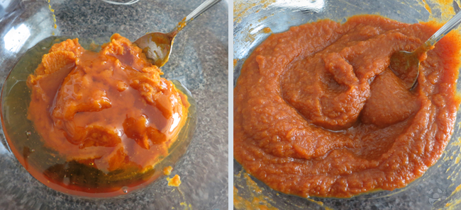 Pumpkin Pie: Preparing the filling