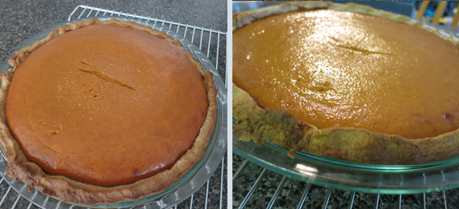 Pumpkin Pie: After baking