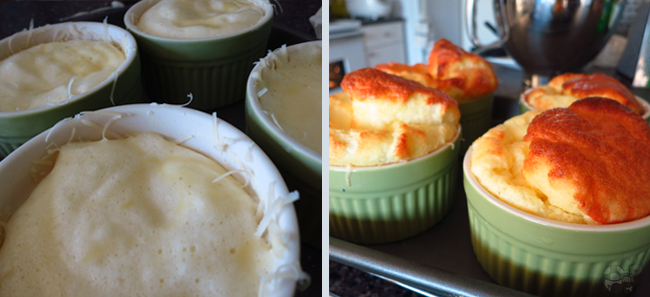 Cheese Souffle: Before and after baking