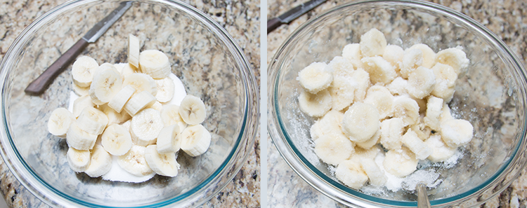 Banana Ice Cream: Mixing banana in sugar