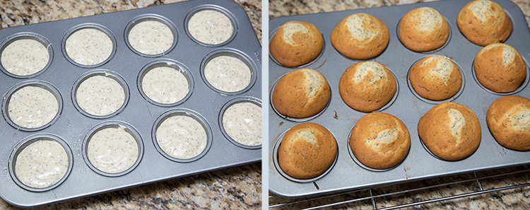 Poppy Seed Muffin: Before and After Bake