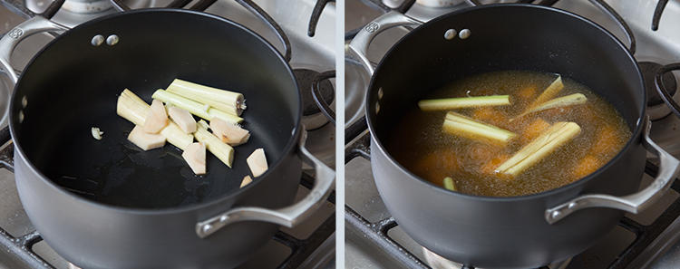 Bowl of Poultry Lemongrass Soup - Preparing Broth