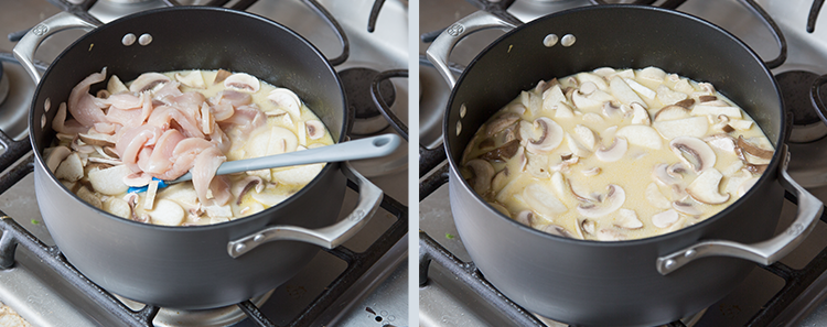 Bowl of Poultry Lemongrass Soup: Chicken and Mushrooms added