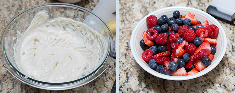 Fresh Fruit Crepe: Finished Filling and Cut Berries