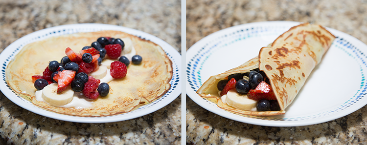 Fresh Fruit Crepe: Filling Assembly